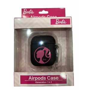 NEW! Barbie Airpods Case Generation 1 and 2 Black Pink Barbie Silhouette